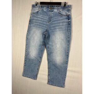 J.Jill High Rise Straight Leg Crops Womens 12R Light Wash Stretch Denim